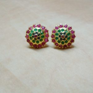 Fancy Ethnic Round Ear Studs Jewellery by Nandini Handicrafts Jaipur