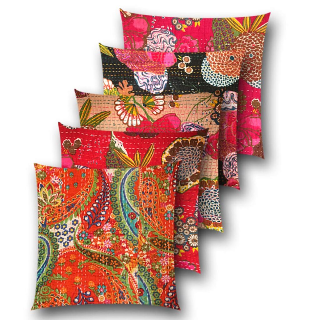 Ethnic Katha Work Cushion Covers by Nandini Handicrafts Jaipur