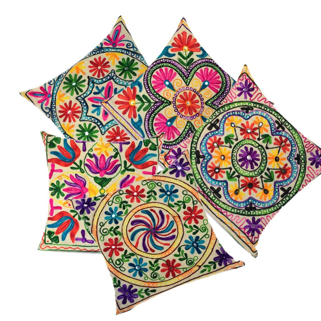 Rajasthan Embroidered Cushion Covers by Nandini Handicrafts Jaipur