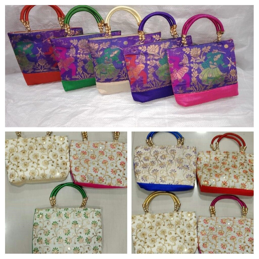 Banarsi brocade and Embroidered Bags by Nandini Handicrafts Jaipur