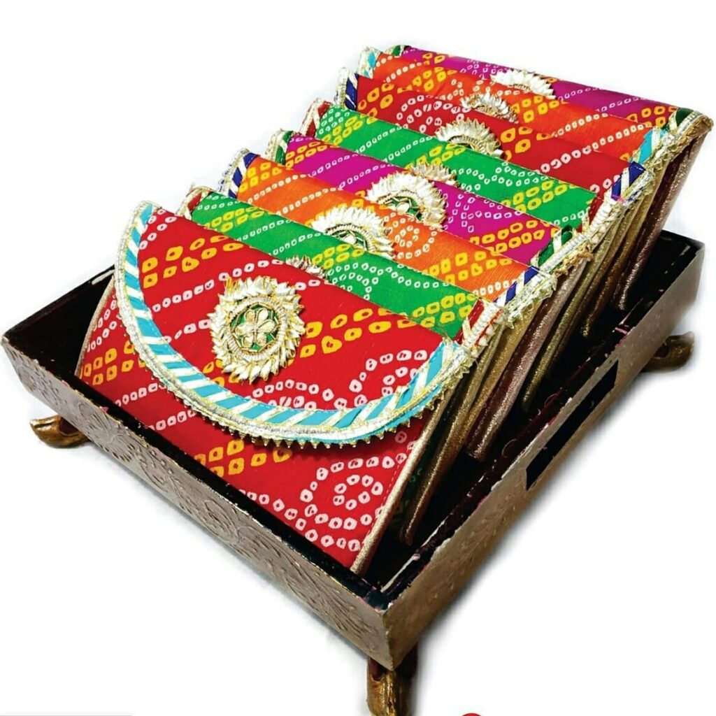 Bandhani Gotapatti Work Shagun Envelopes by Nandini Handicrafts Jaipur.